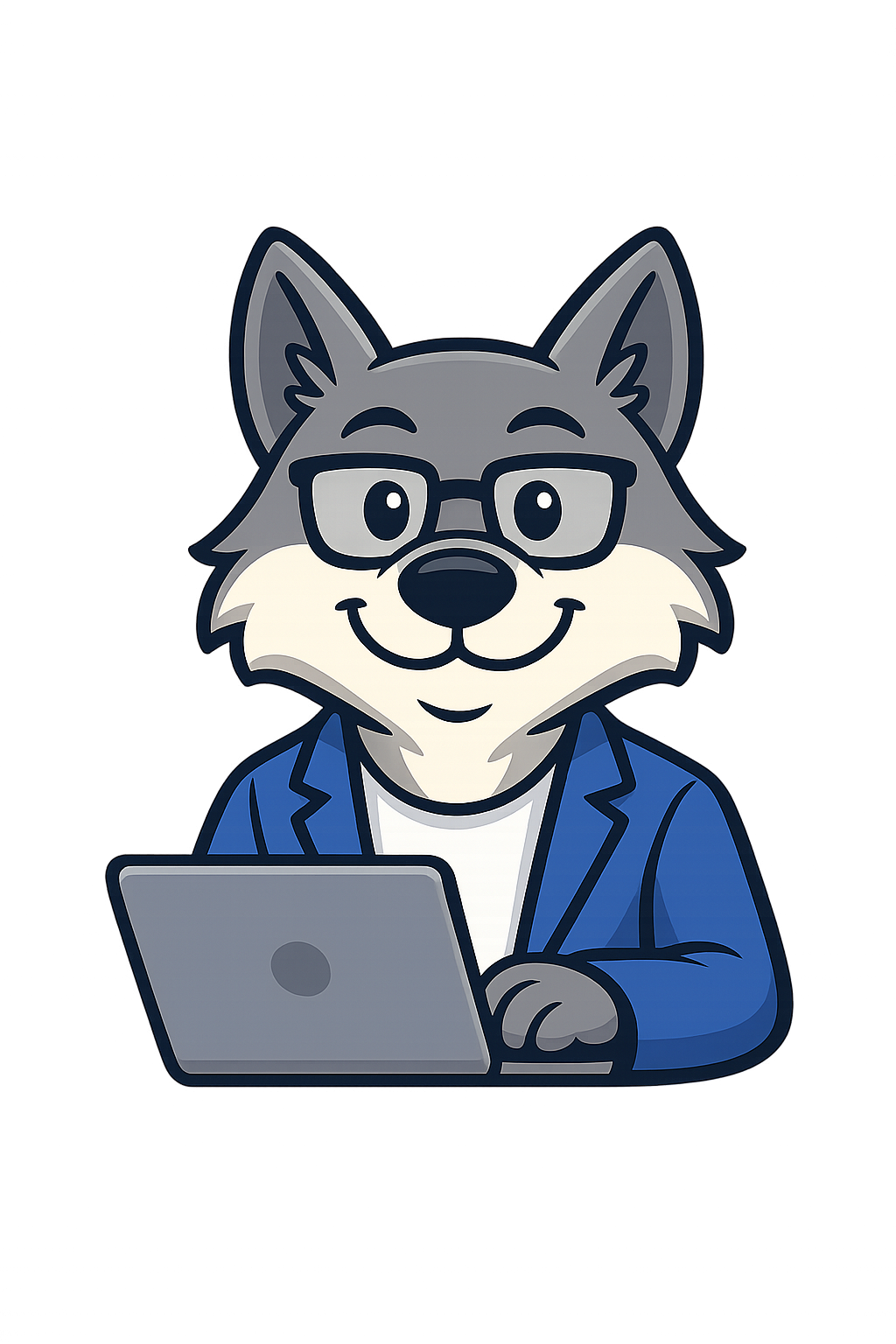 Cartoon Wolf Software Engineer